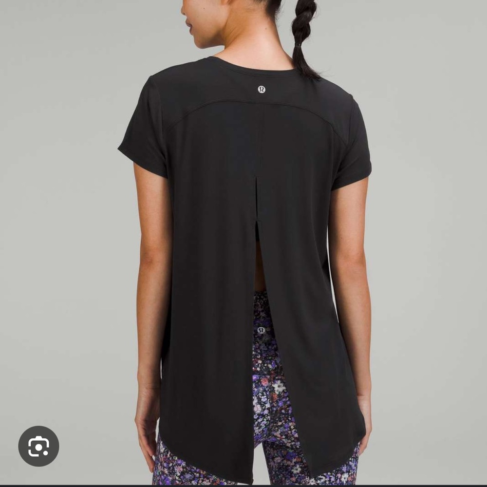 Lululemon Modal Open Up Tie Back T-Shirt | Black | Size 10